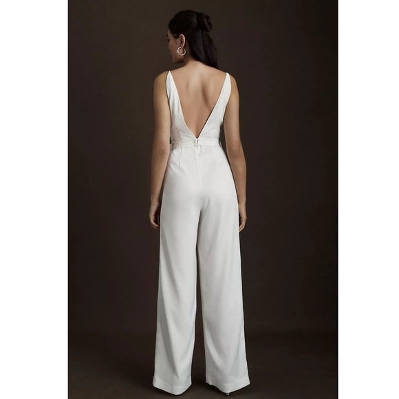 Ronny Kobo Nole Deep-V Belted Wide-Leg Jumpsuit - Picture 3 of 8